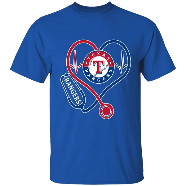 Nurse Heartbeat Texas Rangers Shirt - Image 8