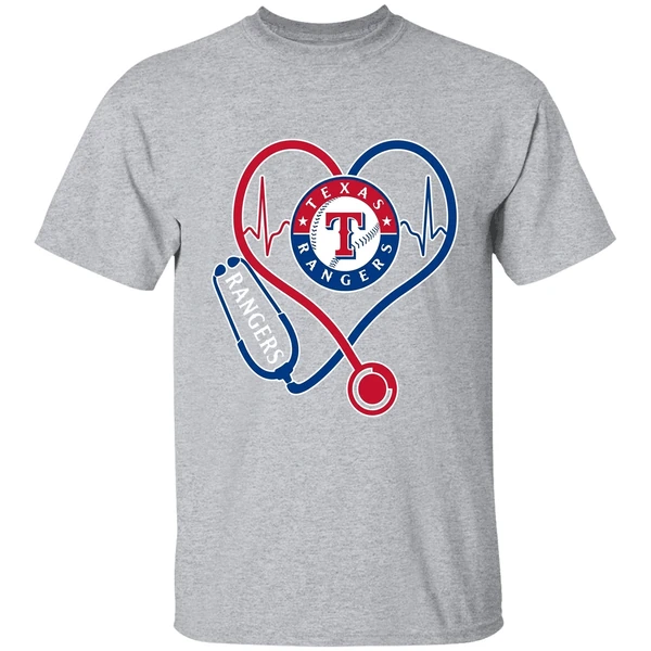 Nurse Heartbeat Texas Rangers Shirt - Image 9
