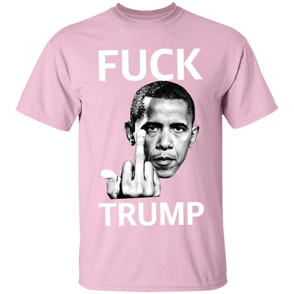 obama fuck trump hand shirt lightpink
