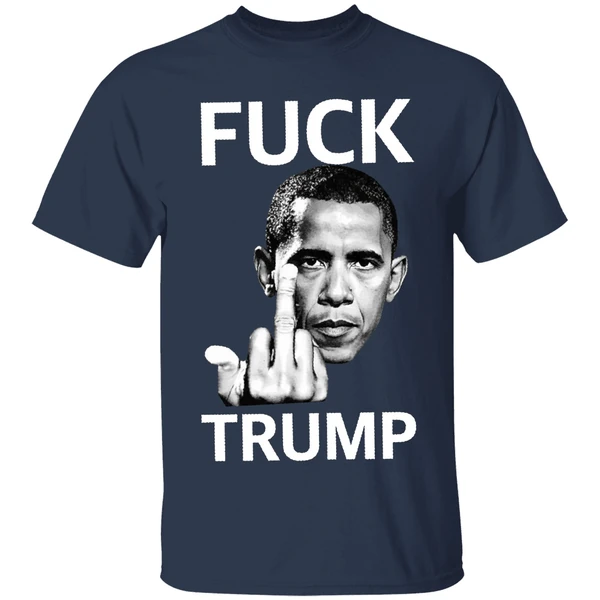 obama fuck trump hand shirt navy