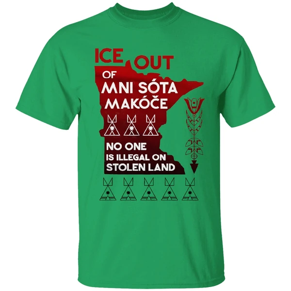 Of Ice Out Mni Sota Makoce No One Is Illegal On Stolen Land Shirt - Image 8