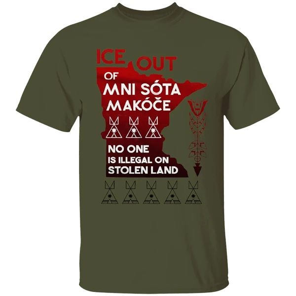 Of Ice Out Mni Sota Makoce No One Is Illegal On Stolen Land Shirt - Image 9