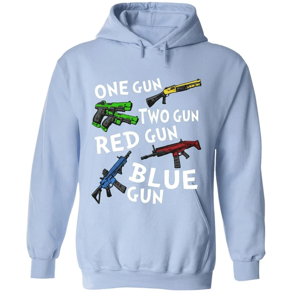 Official One Gun Two Gun Red Gun Blue Gun Hoodie - Image 4