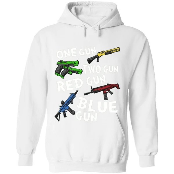 Official One Gun Two Gun Red Gun Blue Gun Hoodie - Image 8