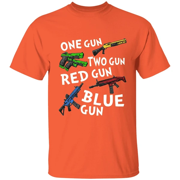 One Gun Two Gun Red Gun Blue Gun Shirt - Image 5