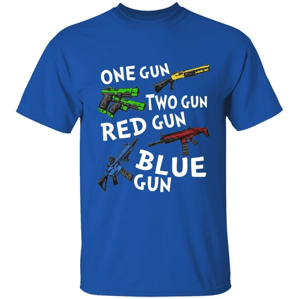 One Gun Two Gun Red Gun Blue Gun Shirt - Image 7