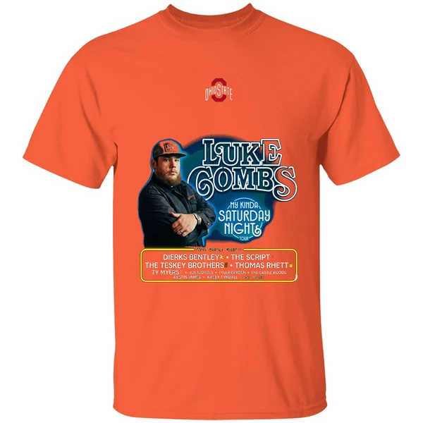 ohio state buckeyes luke combs my kinda saturday night tour shirt orange