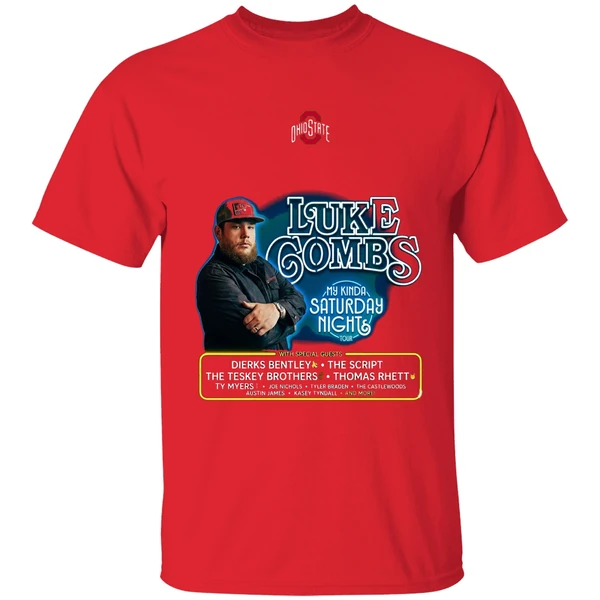 Ohio State Buckeyes Luke Combs My Kinda Saturday Night Tour Shirt - Image 7