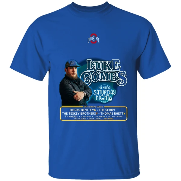 Ohio State Buckeyes Luke Combs My Kinda Saturday Night Tour Shirt - Image 8