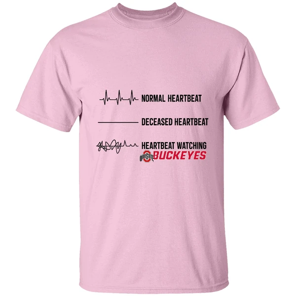 Ohio State Buckeyes Normal Heartbeat Deceased Heartbeat Heartbeat Watching Shirt - Image 2