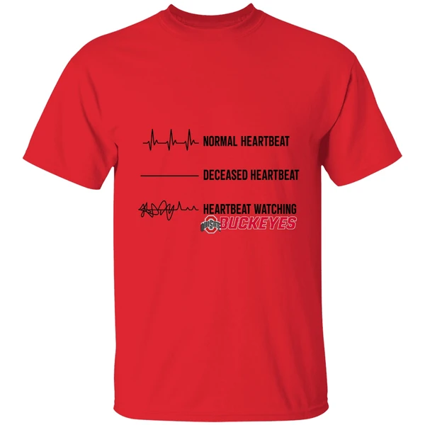 Ohio State Buckeyes Normal Heartbeat Deceased Heartbeat Heartbeat Watching Shirt - Image 6