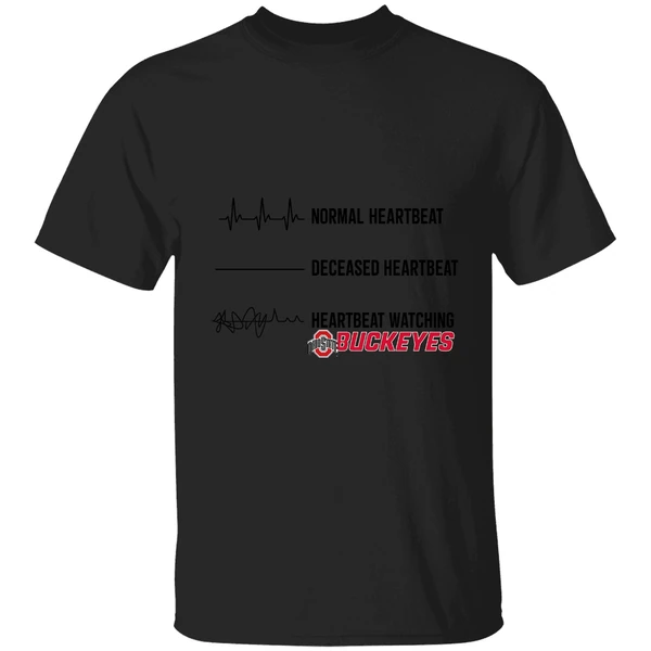 Ohio State Buckeyes Normal Heartbeat Deceased Heartbeat Heartbeat Watching Shirt - Image 9