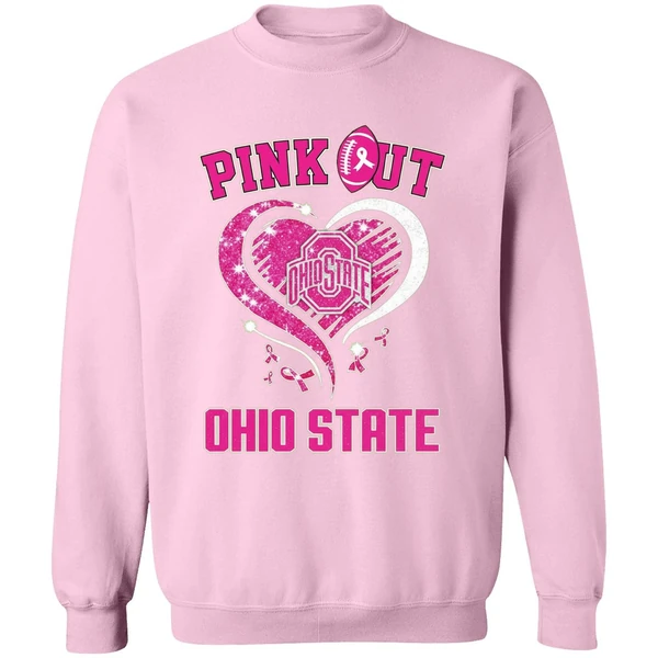 Ohio State Buckeyes Pink Out Ncaa Pink Ribbon Sweatshirt - Image 5