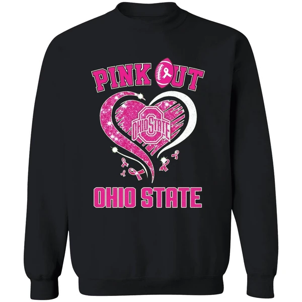 Ohio State Buckeyes Pink Out Ncaa Pink Ribbon Sweatshirt - Image 9