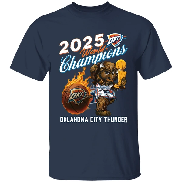 oklahoma city thunder 2025 world champions shirt navy