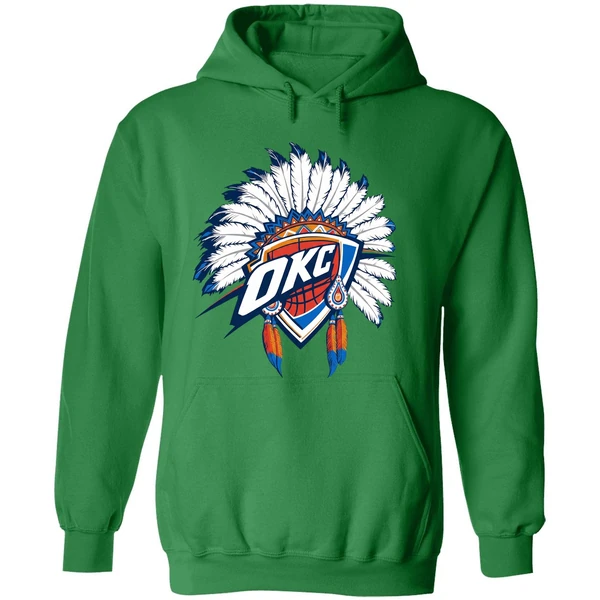 Oklahoma City Thunder Native American Logo Hoodie - Image 2