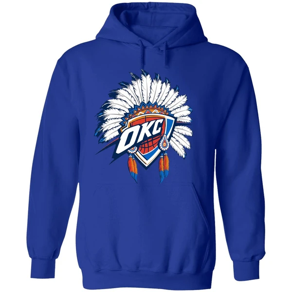 Oklahoma City Thunder Native American Logo Hoodie - Image 7