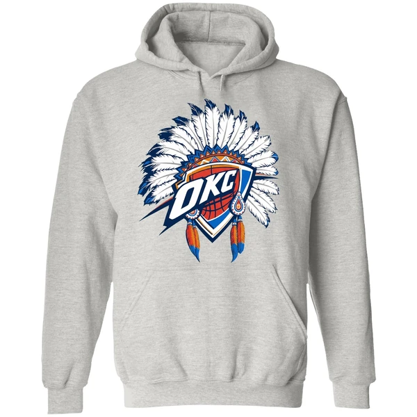 Oklahoma City Thunder Native American Logo Hoodie - Image 9