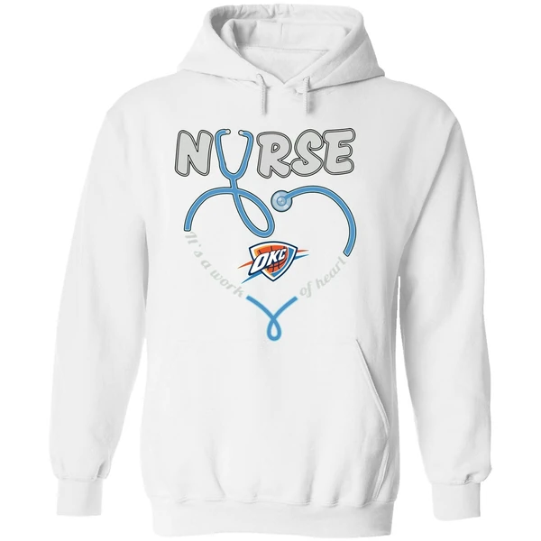 Oklahoma City Thunder Stethoscope Nurse Its A Work Of Heart Hoodie - Image 8