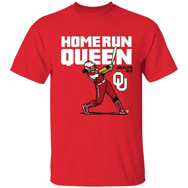 Oklahoma Softball Jocelyn Alo Home Run Queen Shirt - Image 6