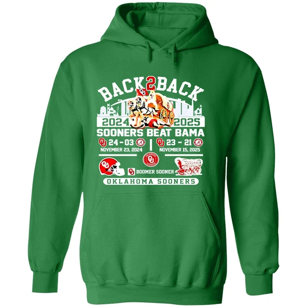 Oklahoma Sooners Back 2 Back Beat Bama Hoodie - Image 2