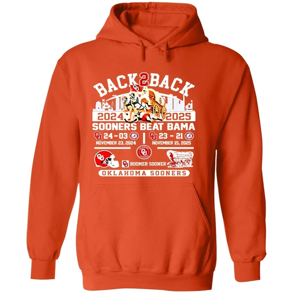 Oklahoma Sooners Back 2 Back Beat Bama Hoodie - Image 6