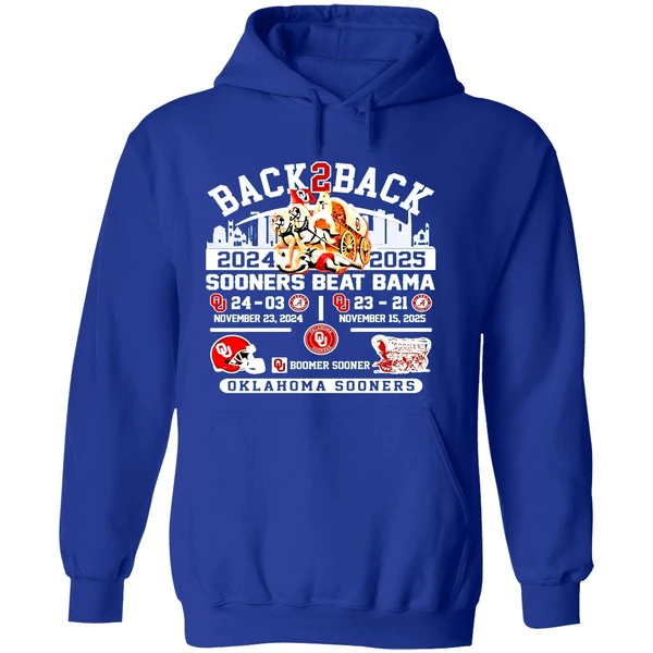 Oklahoma Sooners Back 2 Back Beat Bama Hoodie - Image 7