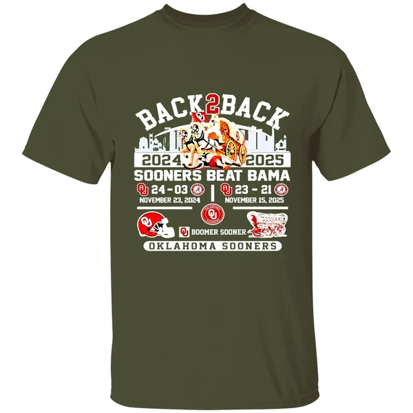 Oklahoma Sooners Back 2 Back Beat Bama Shirt - Image 4