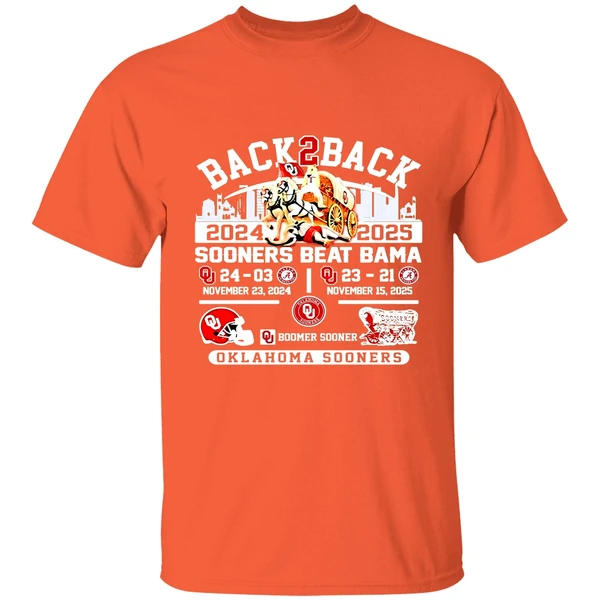 Oklahoma Sooners Back 2 Back Beat Bama Shirt - Image 6