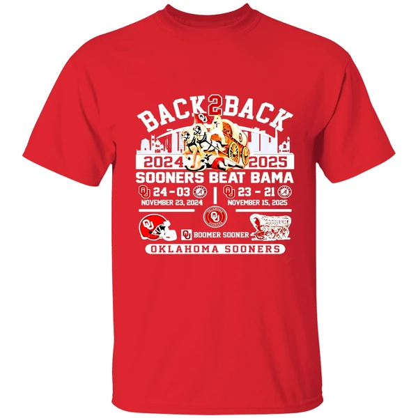 Oklahoma Sooners Back 2 Back Beat Bama Shirt - Image 7