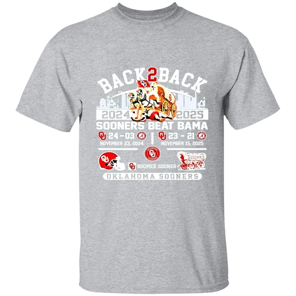 Oklahoma Sooners Back 2 Back Beat Bama Shirt - Image 9