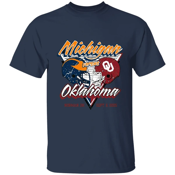 oklahoma sooners vs michigan wolverines 2025 gameday onion belt shirt navy