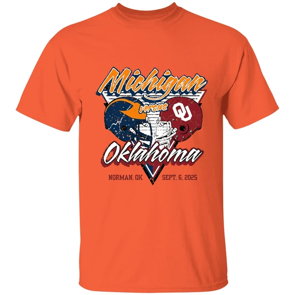 oklahoma sooners vs michigan wolverines 2025 gameday onion belt shirt orange