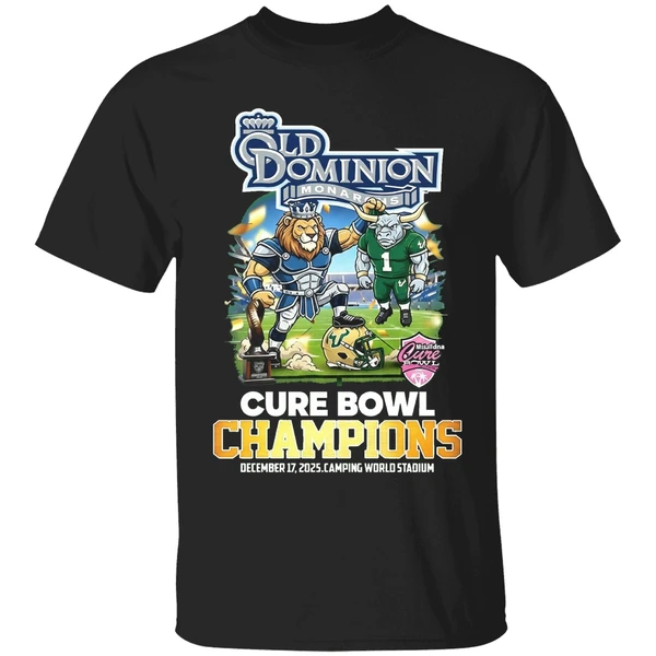 Old Dominion Monarchs Cure Bowl Champions 2025 Mascot Shirt