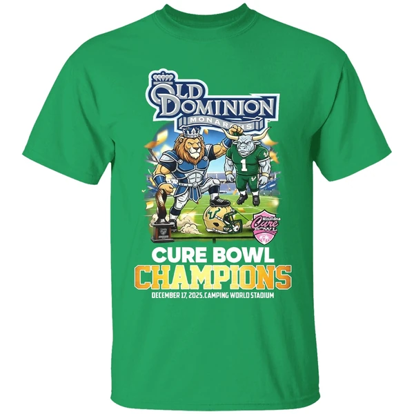 Old Dominion Monarchs Cure Bowl Champions 2025 Mascot Shirt - Image 2
