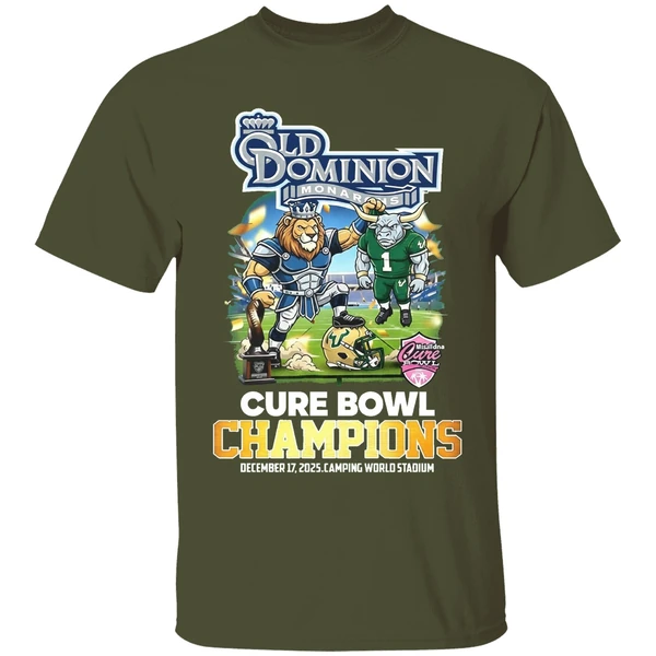 Old Dominion Monarchs Cure Bowl Champions 2025 Mascot Shirt - Image 4