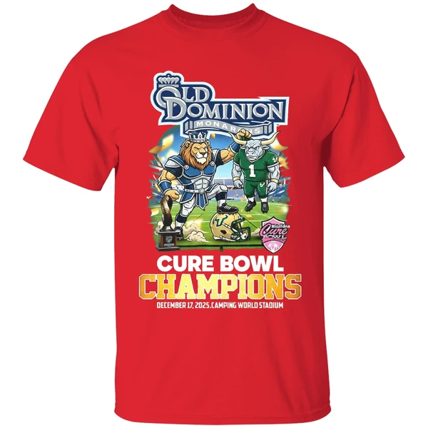 Old Dominion Monarchs Cure Bowl Champions 2025 Mascot Shirt - Image 7