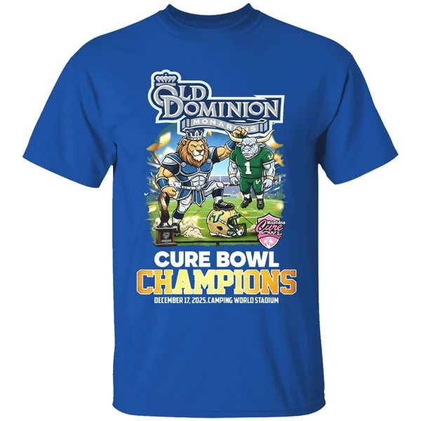 Old Dominion Monarchs Cure Bowl Champions 2025 Mascot Shirt - Image 8