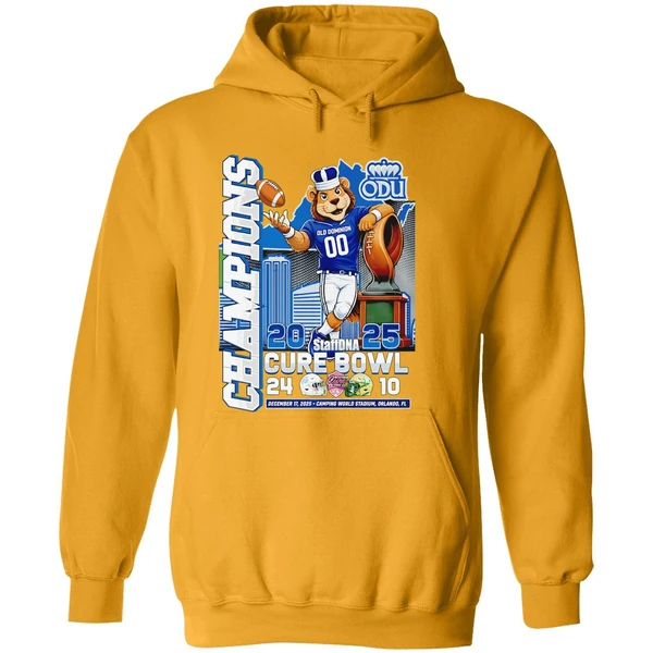 Old Dominion University Odu Champions At Cure Bowl 2025 Hoodie