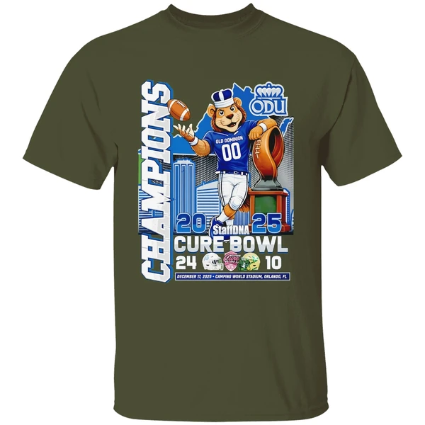 Old Dominion University Odu Champions At Cure Bowl 2025 Shirt - Image 4