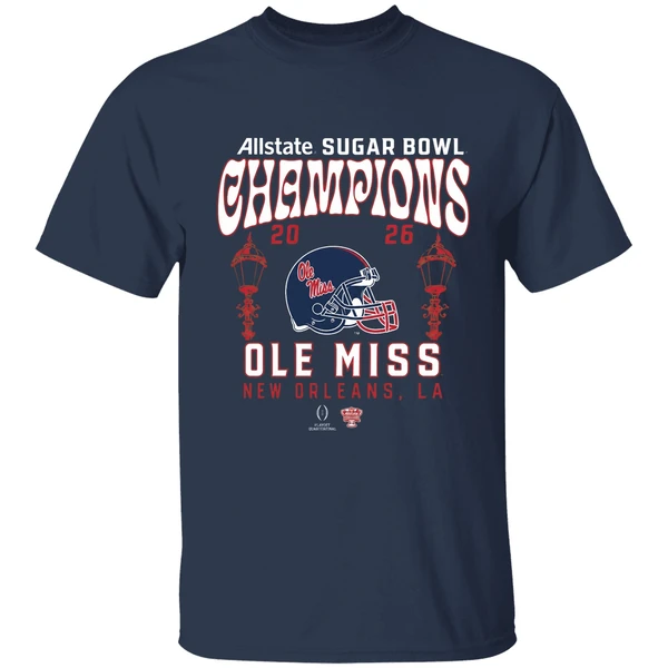 Ole Miss Rebels College Football Playoff 2026 Sugar Bowl Champions Shirt - Image 5