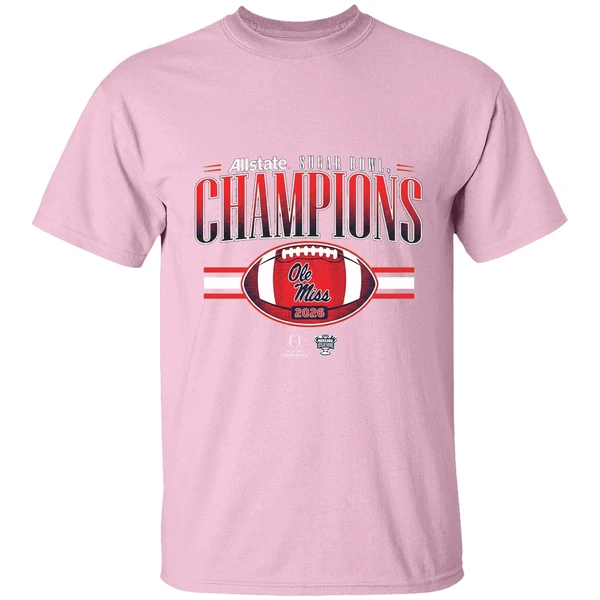 ole miss rebels football cfp allstate sugar bowl champions 2026 shirt lightpink