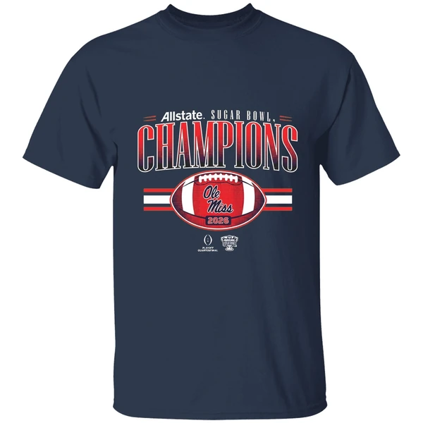 Ole Miss Rebels Football Cfp Allstate Sugar Bowl Champions 2026 Shirt - Image 5