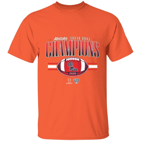 ole miss rebels football cfp allstate sugar bowl champions 2026 shirt orange