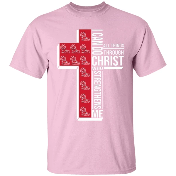 ole miss rebels i can do christ all things through who strengthens me shirt lightpink