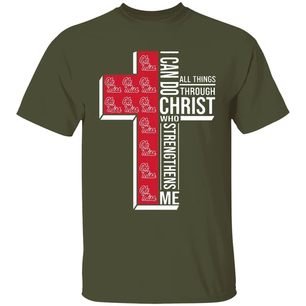Ole Miss Rebels I Can Do Christ All Things Through Who Strengthens Me Shirt - Image 4
