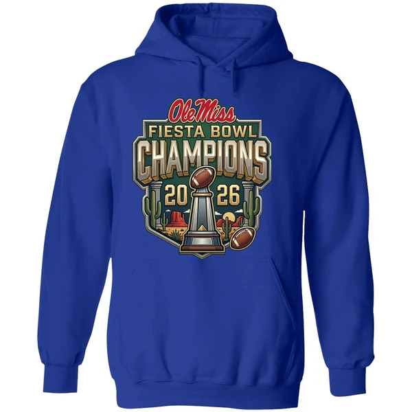 Ole Miss Rebels Vrbo Fiesta Bowl Champion 2026 Vintage Trophy Hoodie - Image 7
