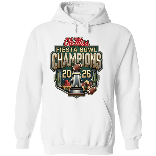 Ole Miss Rebels Vrbo Fiesta Bowl Champion 2026 Vintage Trophy Hoodie - Image 8