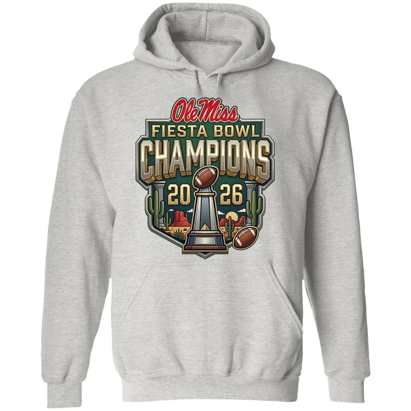 Ole Miss Rebels Vrbo Fiesta Bowl Champion 2026 Vintage Trophy Hoodie - Image 9