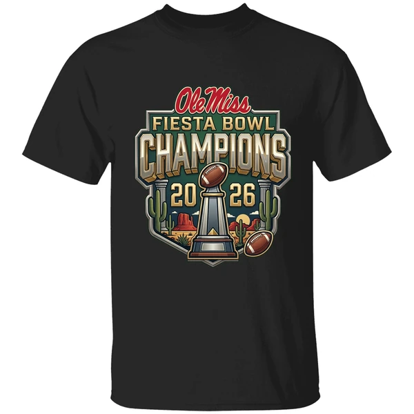 Ole Miss Rebels Vrbo Fiesta Bowl Champion 2026 Vintage Trophy Shirt